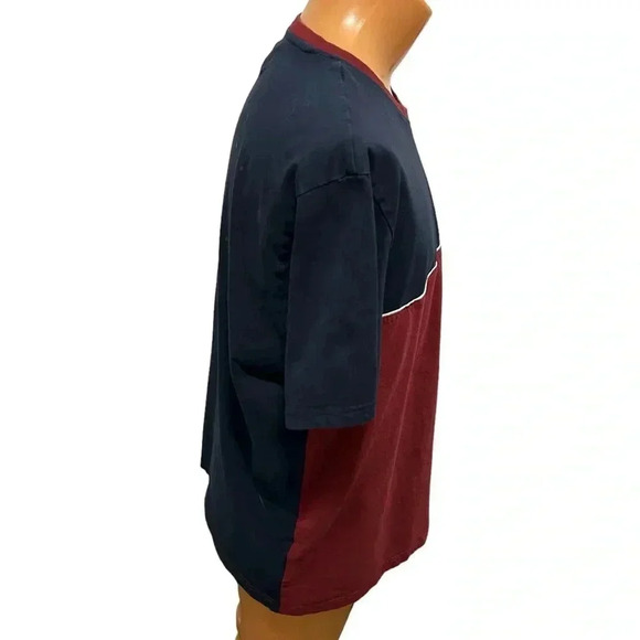 Original Penguin Men's Crew Neck Red and Blue Colorblock T Shirt Tee. Size: XXL. - Picture 5 of 10